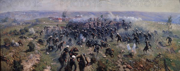 Battle of Gorni Dubnik on 24 October 1877, 1914. Artist: Grekov, Mitrofan Borisovich (1882-1934)