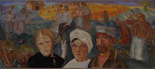 Peasant Land (From the series Visages de Russie), 1917. Artist: Grigoriev, Boris Dmitryevich (1886-1939)