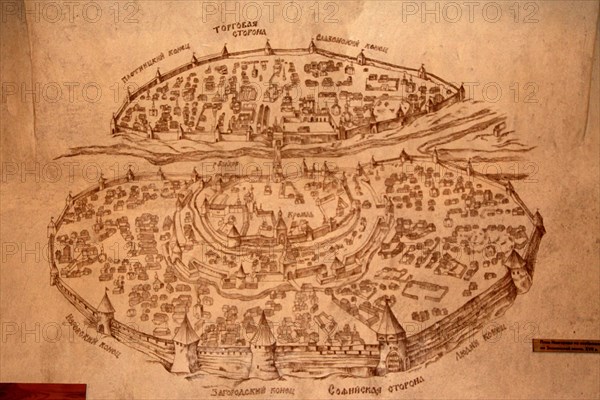 The Novgorod Map, 17th century. Artist: Historical Document