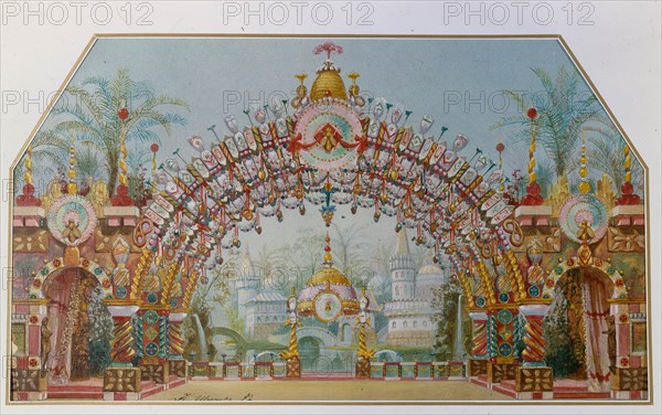 Stage design for the ballet The Nutcracker by P. Tchaykovsky, 1892. Artist: Ivanov, Konstantin Matveevich (1859-1916)