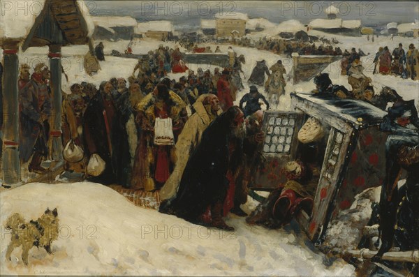 Arrival of a voivode, 1907. Artist: Ivanov, Sergei Vasilyevich (1864-1910)