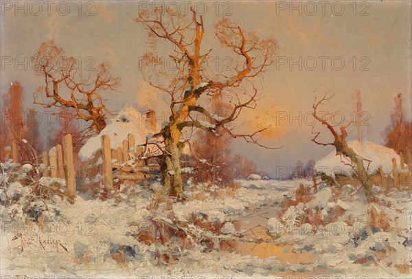 Winter Landscape in the Evening Sun. Artist: Klever, Juli Julievich (Julius), von (1850-1924)