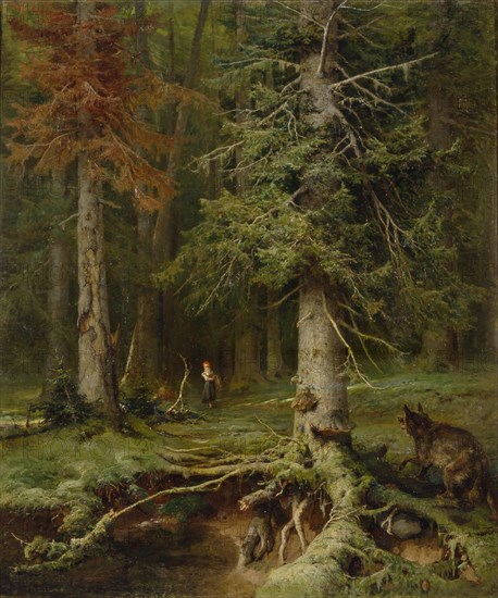 Little Red Riding Hood, 1887. Artist: Klever, Juli Julievich (Julius), von (1850-1924)