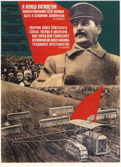 By the end of a five-years plan collectivization should be finished (Poster), 1932. Artist: Klutsis, Gustav (1895-1938)