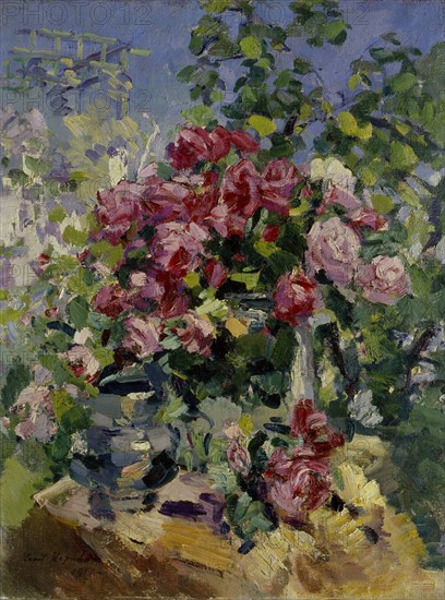 Roses, 1917. Artist: Korovin, Konstantin Alexeyevich (1861-1939)