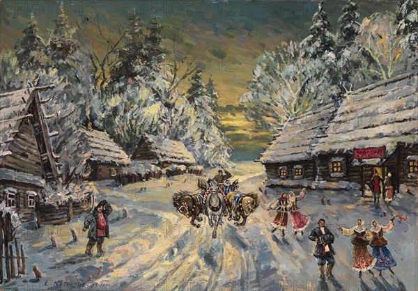 Russian Winter. Artist: Korovin, Konstantin Alexeyevich (1861-1939)