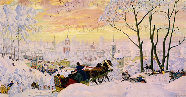 Shrovetide, 1916. Artist: Kustodiev, Boris Michaylovich (1878-1927)