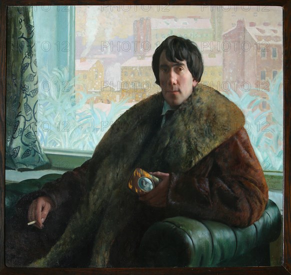 Portrait of the sculptor and architect Isidor Zolotarevsky (1885-1961), 1922. Artist: Kustodiev, Boris Michaylovich (1878-1927)