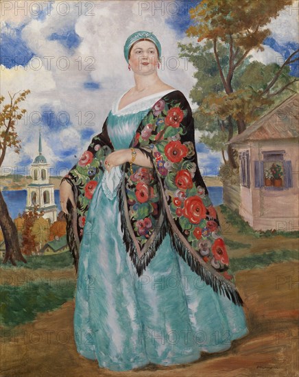 Merchant's Wife, 1923. Artist: Kustodiev, Boris Michaylovich (1878-1927)