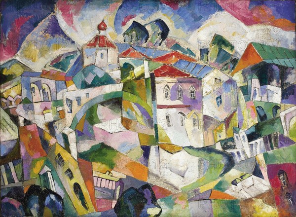 Cubist Cityscape, 1910s. Artist: Lentulov, Aristarkh Vasilyevich (1882-1943)