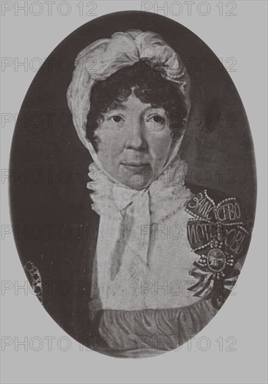 Portrait of Jelizaveta Palmenbach (1761?1832), 1870. Artist: Lushev, Andrey Mikhaylovich (1822-?)