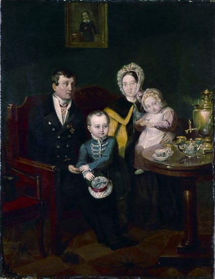 Family portrait, 1837. Artist: Mokritsky, Apollon Nikolayevich (1810-1870)