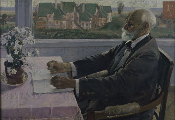 Portrait of the physiologist, psychologist, and physician Ivan P. Pavlov (1849-1936), 1935. Artist: Nesterov, Mikhail Vasilyevich (1862-1942)