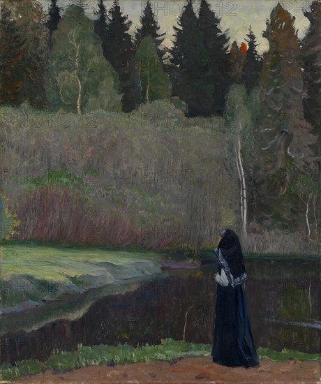 The Nightingale is Singing, 1918. Artist: Nesterov, Mikhail Vasilyevich (1862-1942)