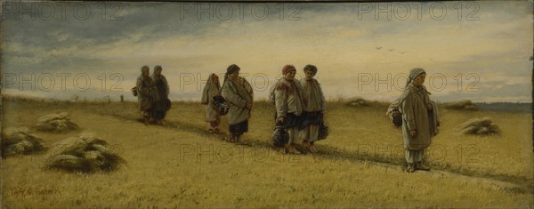 The Return of the Reapers from the Field in the Ryazan province, 1874. Artist: Perov, Vasili Grigoryevich (1834-1882)