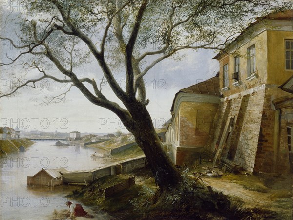 Over the Yauza River in Moscow, 1860. Artist: Popov, Alexander Pavlovich (1835-after 1889)