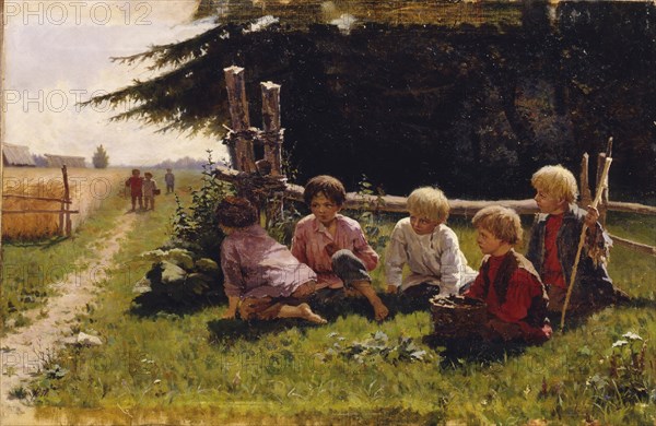 Children in ambush. Artist: Pryanishnikov, Illarion Mikhailovich (1840-1894)