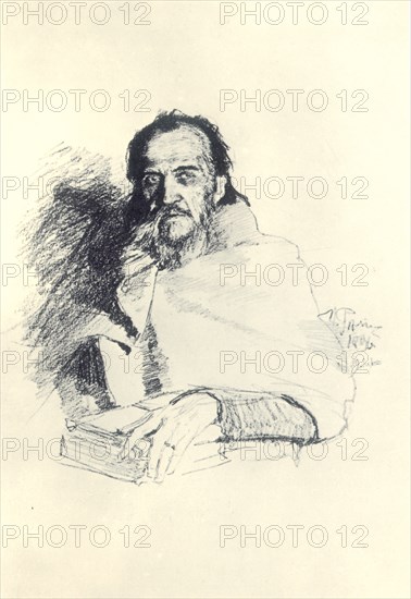 Portrait of the poet Yakov Polonsky (1820-1898), 1896. Artist: Repin, Ilya Yefimovich (1844-1930)