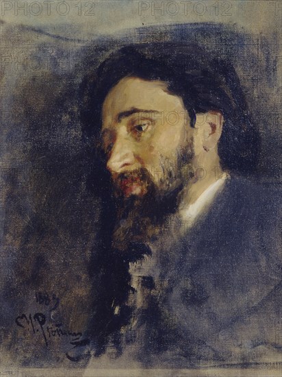 Portrait of the author Vsevolod M. Garshin (1855-1888), 1883. Artist: Repin, Ilya Yefimovich (1844-1930)