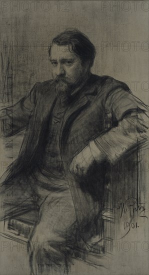 Portrait of the painter Valentin Alexandrovich Serov (1865-1911), 1901. Artist: Repin, Ilya Yefimovich (1844-1930)