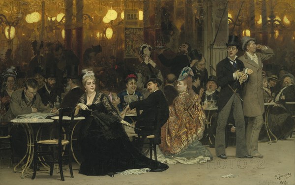 Parisian Café, 1875. Artist: Repin, Ilya Yefimovich (1844-1930)