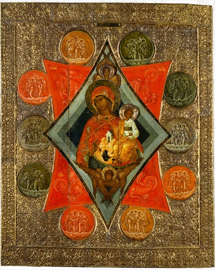 Mother of God of the Burning Bush, Mid of 16th cen.. Artist: Russian icon