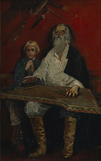 The Gusli Player. Artist: Ryabushkin, Andrei Petrovich (1861-1904)