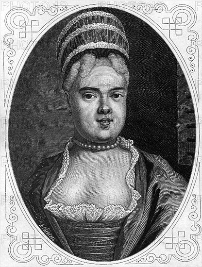 Portrait of Natalia Fyodorovna Lopukhina (1699-1763), c. 1880. Artist: Seryakov, Lavrenty Avksentyevich (1824-1881)
