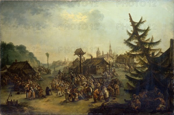 Peasants merry-making, 1779. Artist: Tankov (Tonkov), Ivan Michailovich (1740-1799)