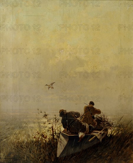 Duck Hunting, 1905. Artist: Tichmenev, Evgeny Alexandrovich (1869-1934)