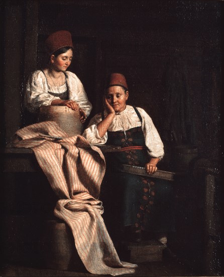 Weavers. Artist: Tyranov, Alexei Vasilyevich (1808-1859)