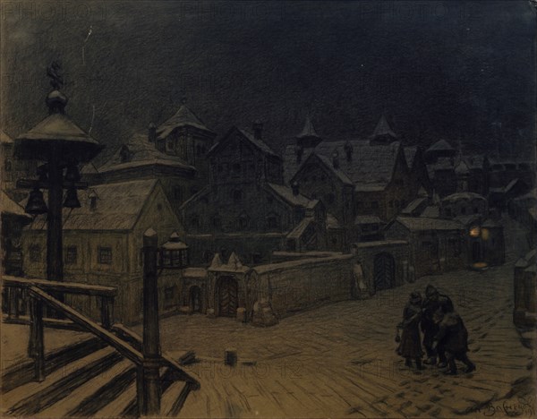 The boyars' mansions sleeping, 1918. Artist: Vasnetsov, Appolinari Mikhaylovich (1856-1933)