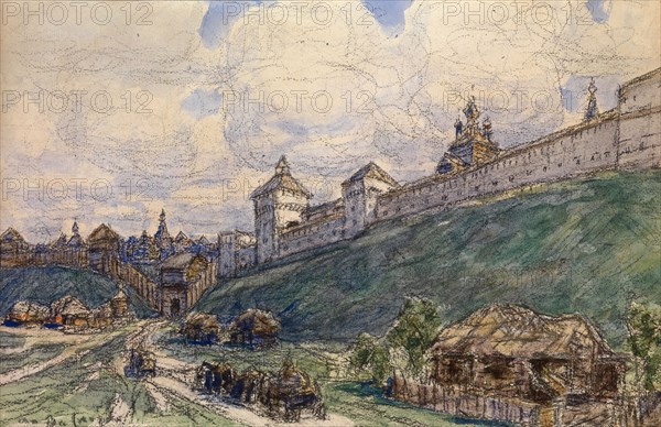 Serpukhov in the 17th Century. Artist: Vasnetsov, Appolinari Mikhaylovich (1856-1933)
