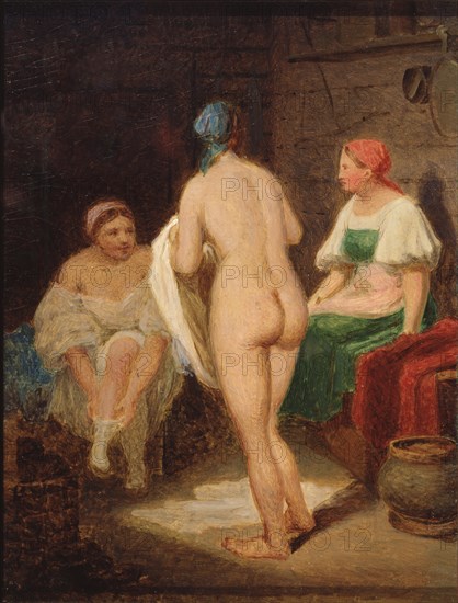 In steam bath, End 1820s. Artist: Venetsianov, Alexei Gavrilovich (1780-1847)