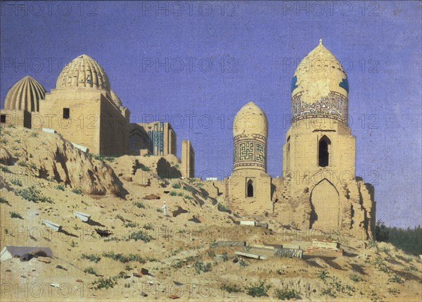 Necropolis Shah-i-Zinda (The Living King) in Samarkand, 1869-1870. Artist: Vereshchagin, Vasili Vasilyevich (1842-1904)