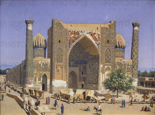 The Sherdar Madrasah at the Registan Square in Samarkand, 1869-1870. Artist: Vereshchagin, Vasili Vasilyevich (1842-1904)