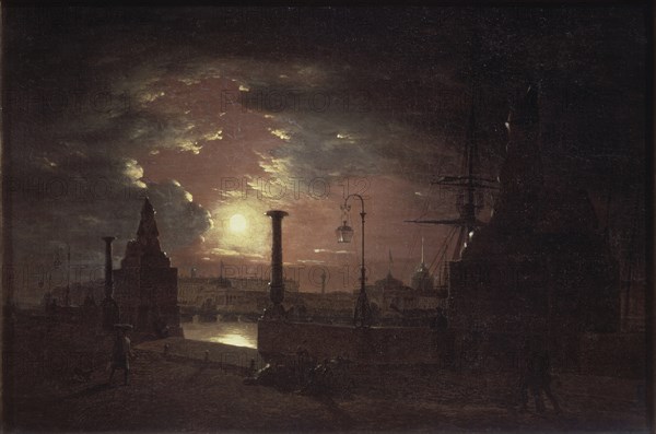 Autumn night in St. Petersburg, 1835. Artist: Vorobyev, Maxim Nikiphorovich (1787-1855)