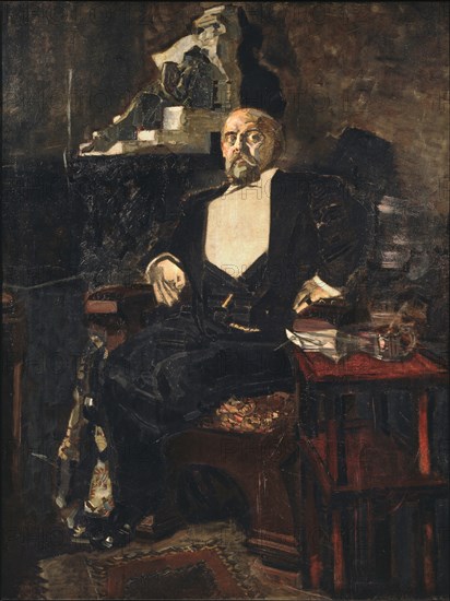 Portrait of the Founder of the first Russian Private Opera Savva Mamontov (1841-1918), 1897. Artist: Vrubel, Mikhail Alexandrovich (1856-1910)