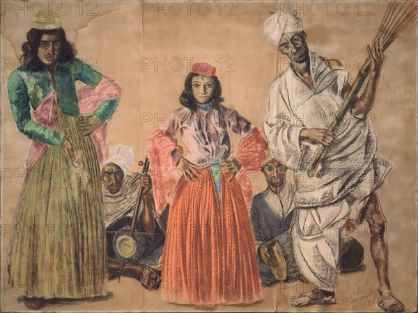 Musiciants in Srinagar, 1932. Artist: Yakovlev, Alexander Yevgenyevich (1887-1938)