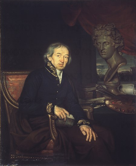 Portrait of the artist Dimitri Levitsky (1735-1822), 1812. Artist: Yakovlev, Ivan Eremeevich (1787-1843)