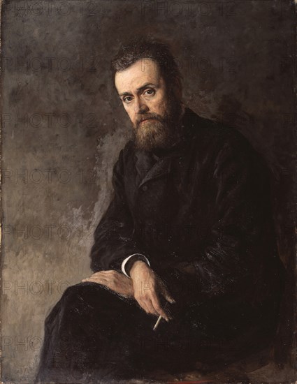 Portrait of the author Gleb Uspensky (1843-1902), 1884. Artist: Yaroshenko, Nikolai Alexandrovich (1846-1898)