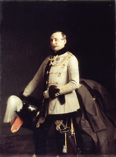 Portrait of Alexander Dmitrievich Ponomarev, Poruchik of His Majesty's Life-Guards Hussar Regiment, 1855. Artist: Zaryanko, Sergei Konstantinovich (1818-1870)