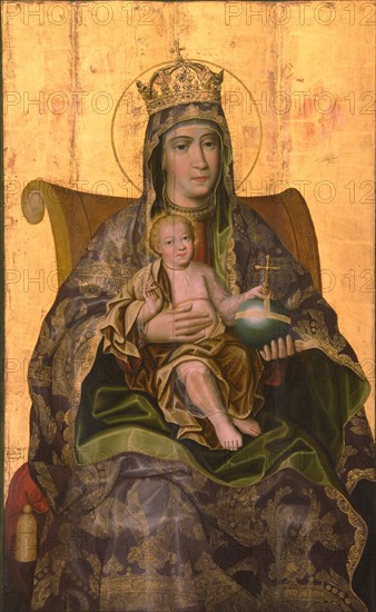 Virgin and Child Enthroned, 1690s. Artist: Zolotaryov, Karp Ivanovich (active 1680-1690s)