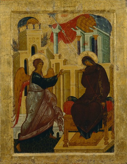 The Annunciation, 1497. Artist: Russian icon