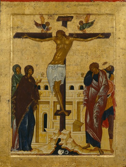 The Crucifixion, 1497. Artist: Russian icon