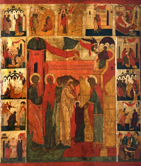 The Entry of the Most Holy Theotokos into the Temple, 16th century. Artist: Russian icon