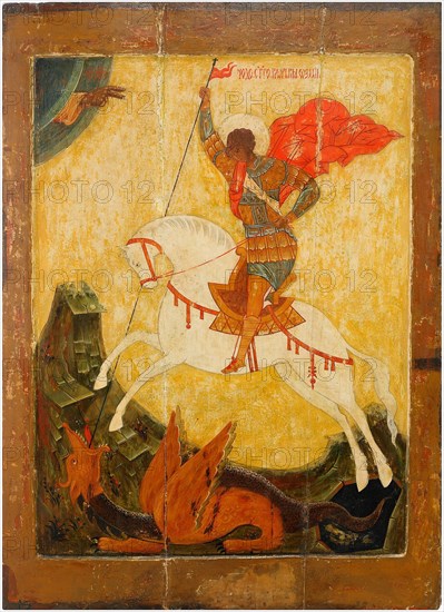 Saint George and the Dragon, ca. 1600. Artist: Russian icon