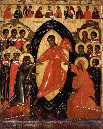 The Descent into Hell with Deesis and Selected Saints, End of 14th cen.. Artist: Russian icon