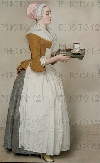 The Chocolate Girl (La Belle Chocolatière de Vienne), c. 1745. Artist: Liotard, Jean-Étienne (1702-1789)