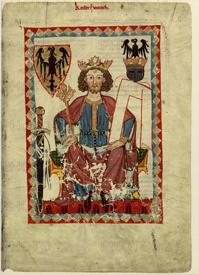 Henry VI (1165-1197), Holy Roman Emperor (From the Codex Manesse), Between 1305 and 1340. Artist: Anonymous